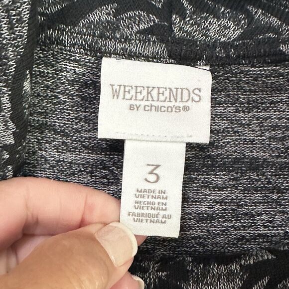 Chicos Weekends Lavish Lace Cowl Neck Knit Tunic 3 Size XL Long Sleeve Cozy - Picture 6 of 11